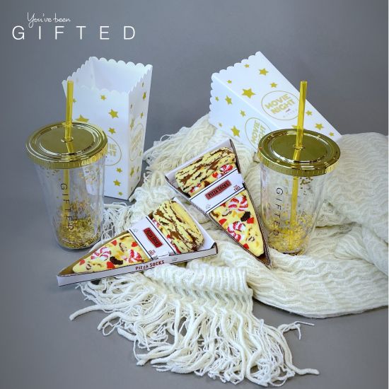 Gifted Movie Night Basket - Gold