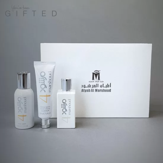 Marshoud 4 Mini Gift Box- Gift set from Atyab AlMarsoud.Box contains: No. 4  hand cream